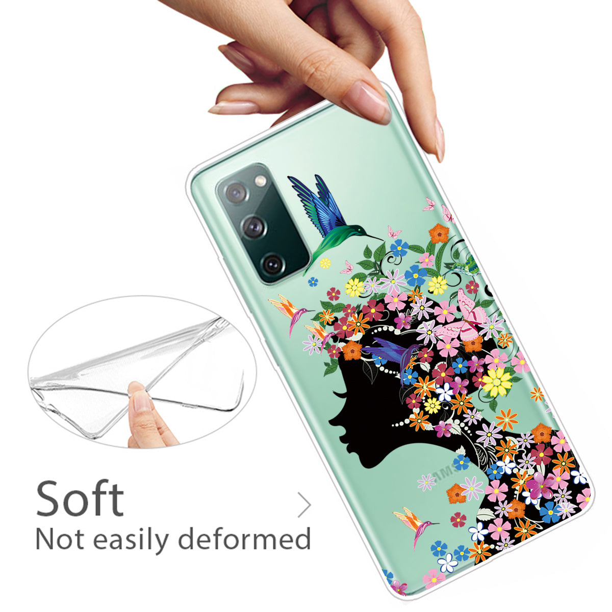 For Samsung Galaxy S20 FE 4G/5G/S20 Lite/S20 FE 2022 Phone Case Pattern Printed IMD TPU Phone Protector - Flowered Girl