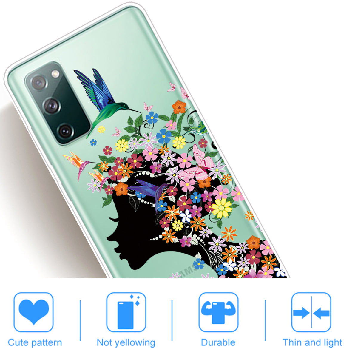 For Samsung Galaxy S20 FE 4G/5G/S20 Lite/S20 FE 2022 Phone Case Pattern Printed IMD TPU Phone Protector - Flowered Girl