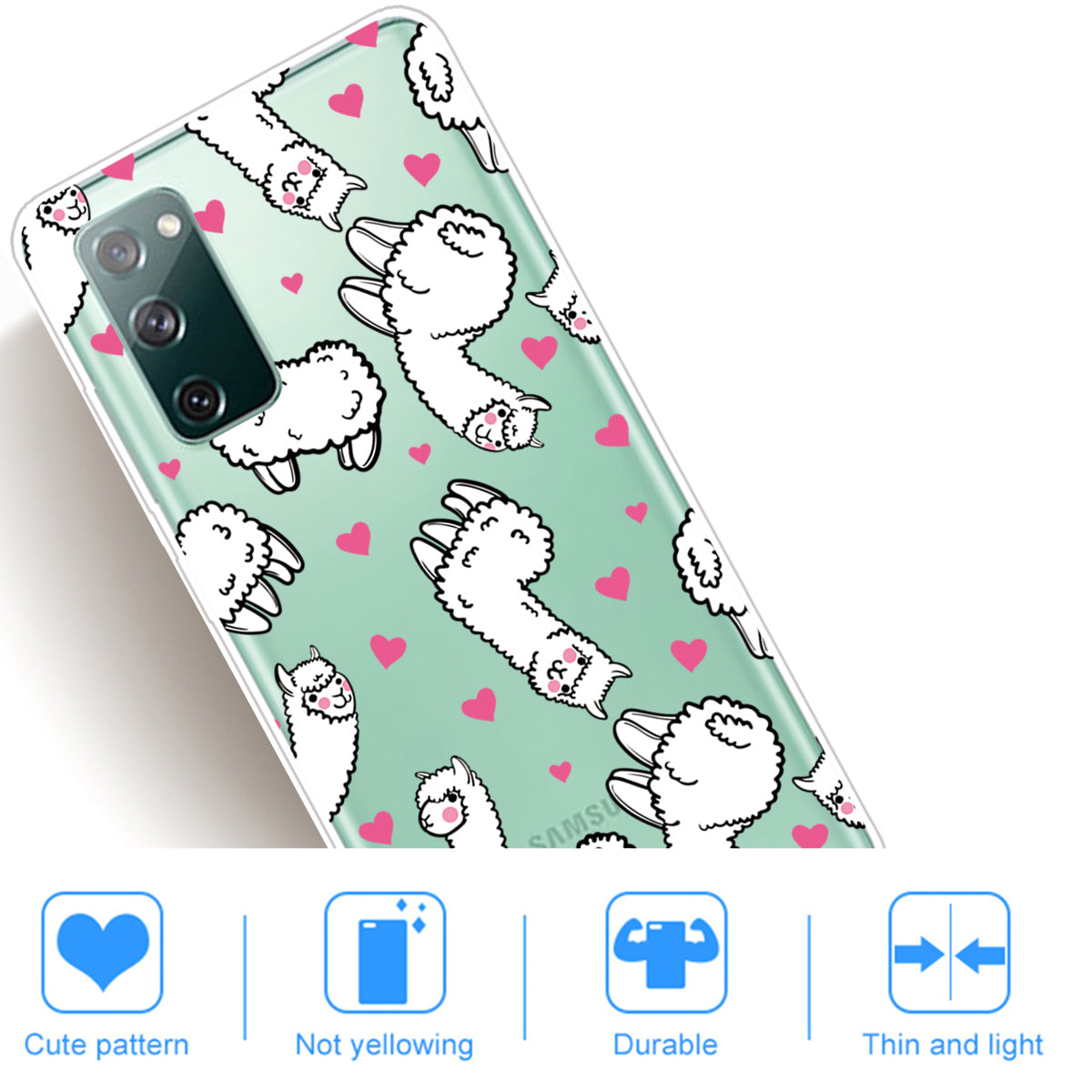 For Samsung Galaxy S20 FE 4G/5G/S20 Lite/S20 FE 2022 Phone Case Pattern Printed IMD TPU Phone Protector - Alpacas