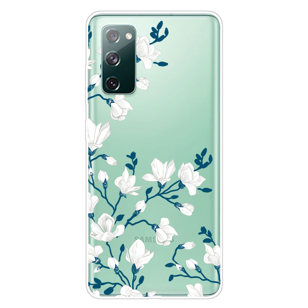 For Samsung Galaxy S20 FE 4G/5G/S20 Lite/S20 FE 2022 Phone Case Pattern Printed IMD TPU Phone Protector - White Flowers