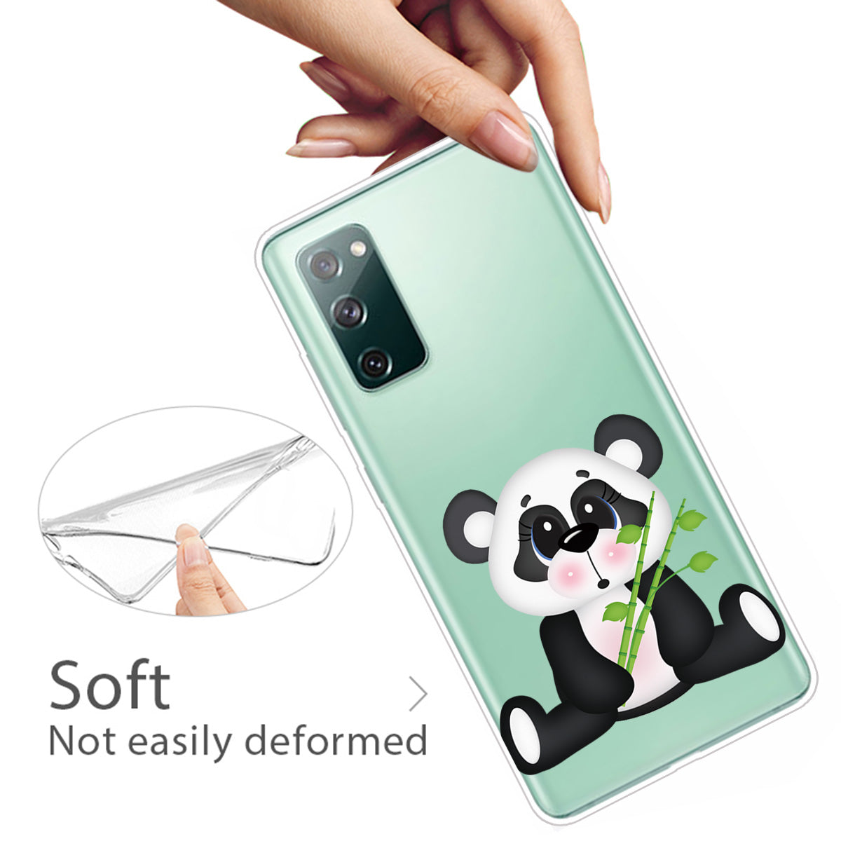 For Samsung Galaxy S20 FE 4G/5G/S20 Lite/S20 FE 2022 Phone Case Pattern Printed IMD TPU Phone Protector - Panda Eating Bamboo