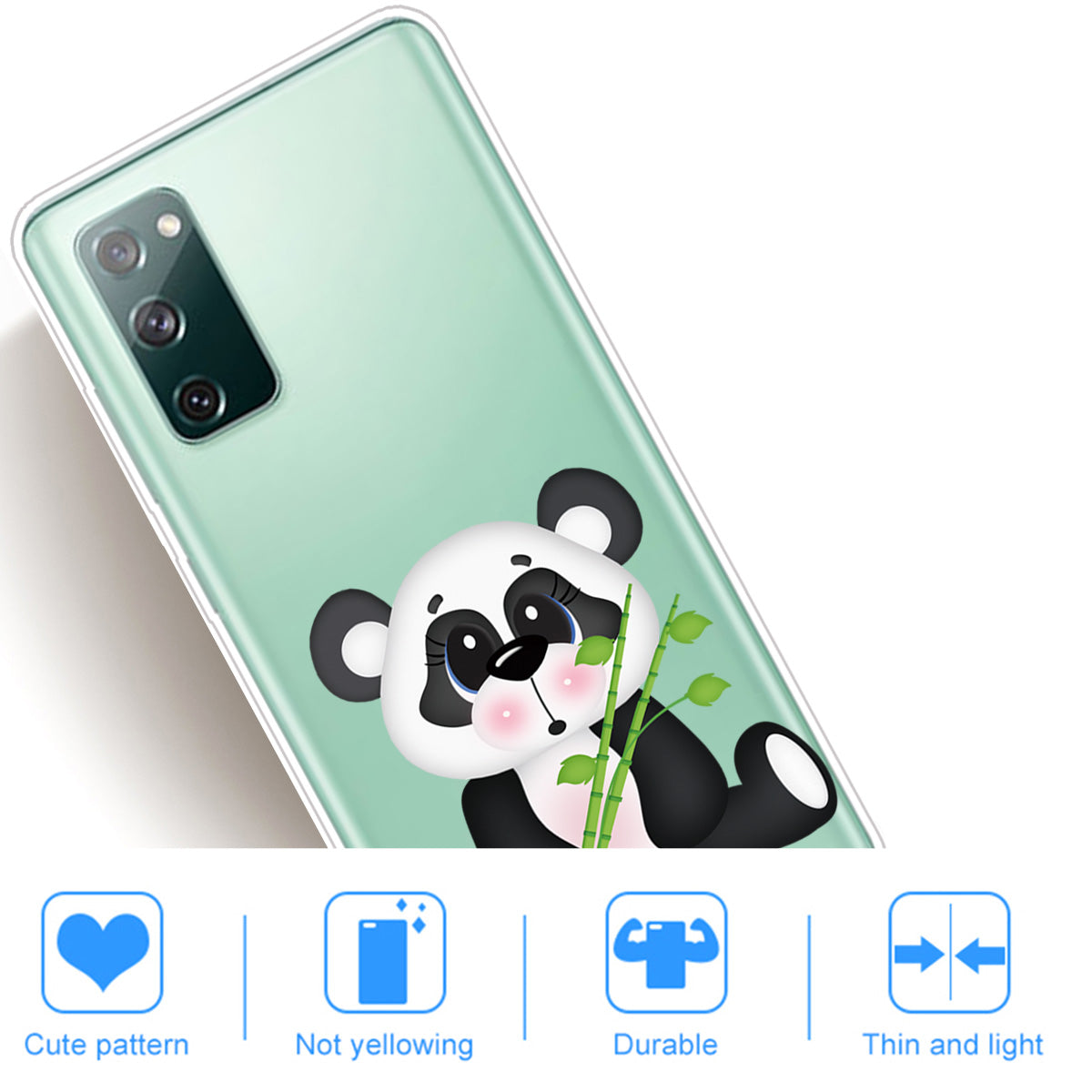 For Samsung Galaxy S20 FE 4G/5G/S20 Lite/S20 FE 2022 Phone Case Pattern Printed IMD TPU Phone Protector - Panda Eating Bamboo