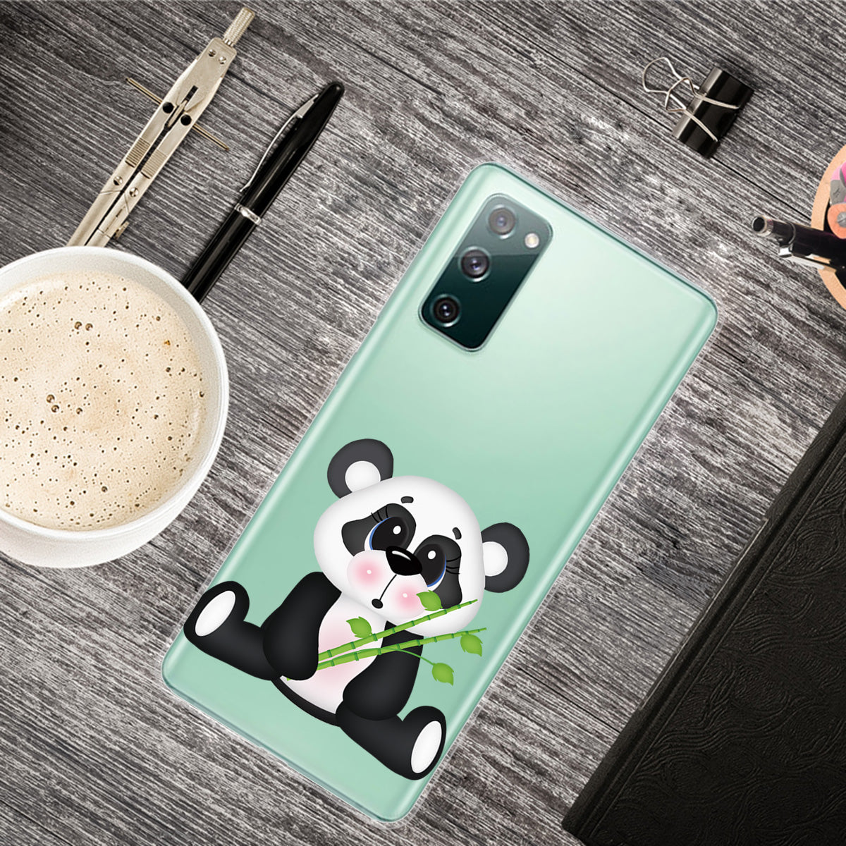 For Samsung Galaxy S20 FE 4G/5G/S20 Lite/S20 FE 2022 Phone Case Pattern Printed IMD TPU Phone Protector - Panda Eating Bamboo