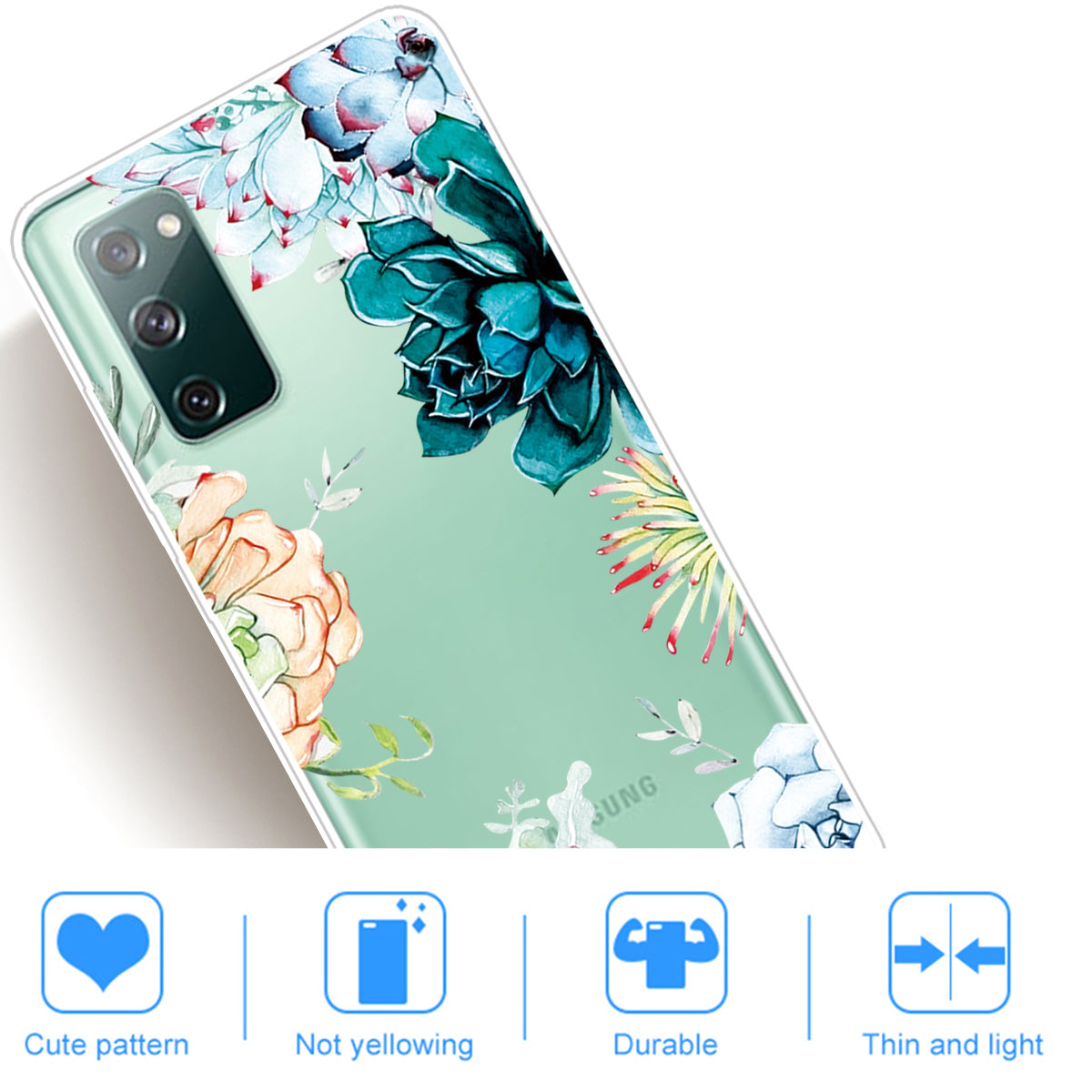 For Samsung Galaxy S20 FE 4G/5G/S20 Lite/S20 FE 2022 Phone Case Pattern Printed IMD TPU Phone Protector - Vivid Flowers