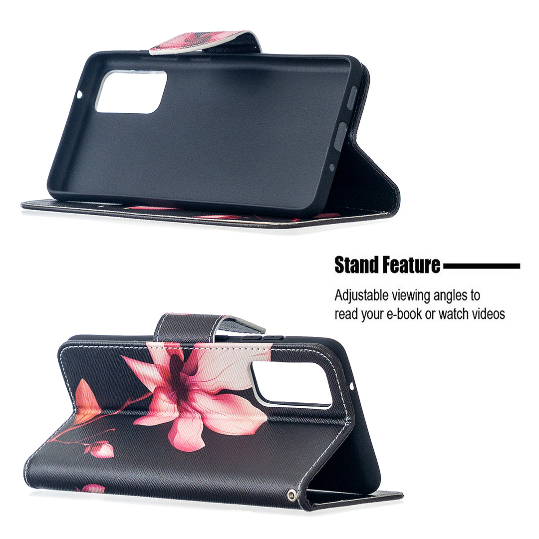 Pattern Printing Case Wallet Stand Leather Cover Protector for Samsung Galaxy S20 FE 4G/FE 5G/S20 Lite/S20 FE 2022 - Pink Flower