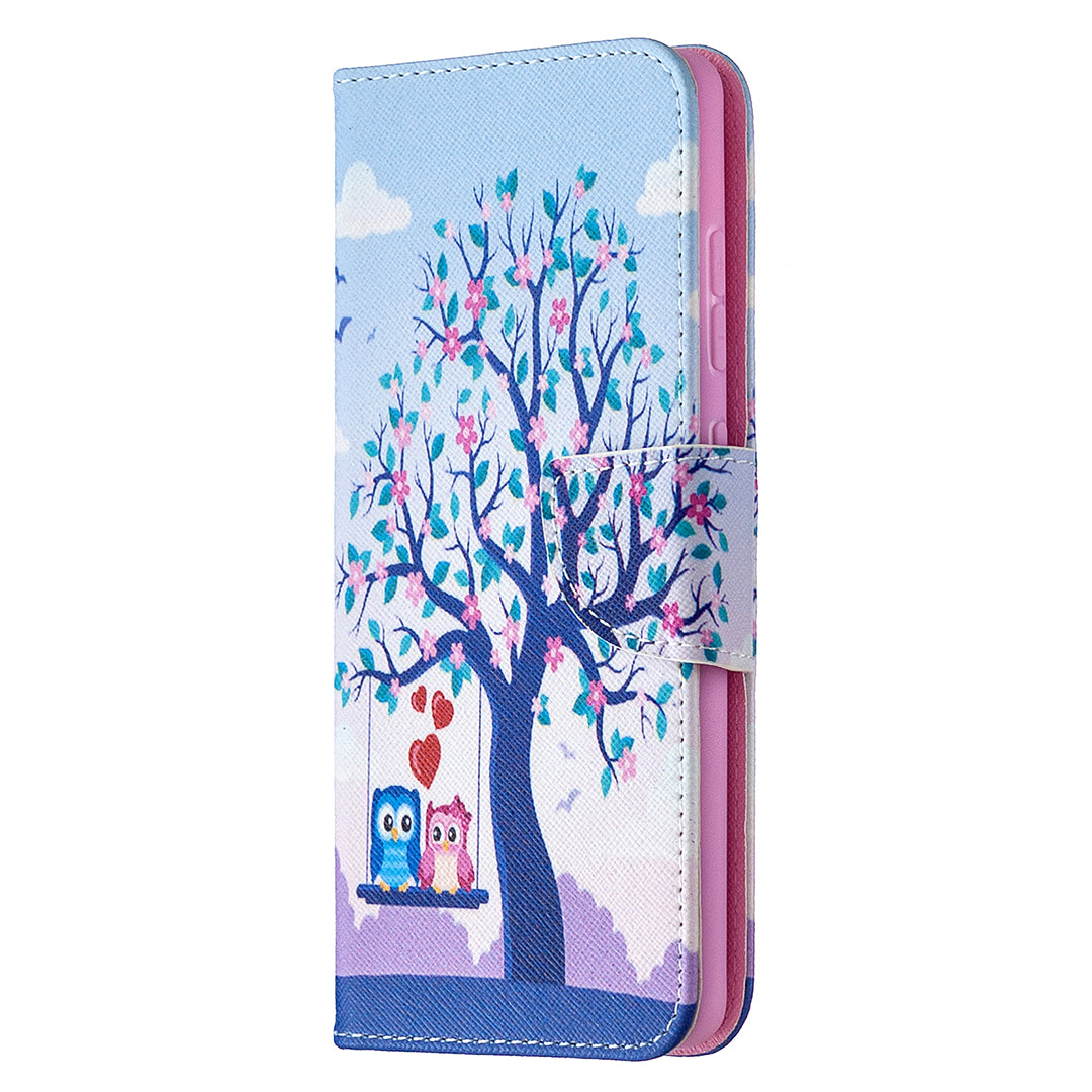 Pattern Printing Case Wallet Stand Leather Cover Protector for Samsung Galaxy S20 FE 4G/FE 5G/S20 Lite/S20 FE 2022 - Owls On The Street