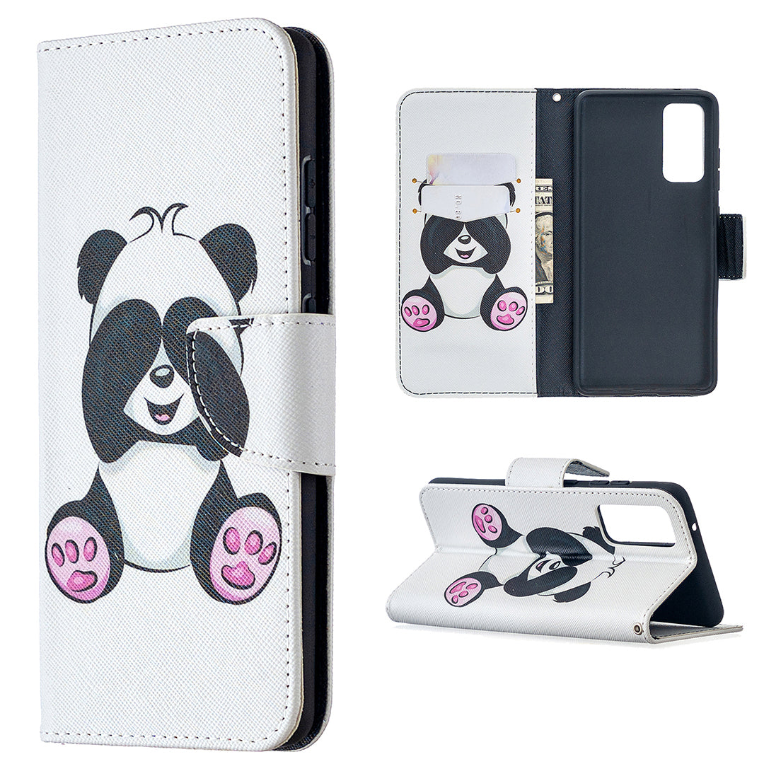 Pattern Printing Case Wallet Stand Leather Cover Protector for Samsung Galaxy S20 FE 4G/FE 5G/S20 Lite/S20 FE 2022 - Panda