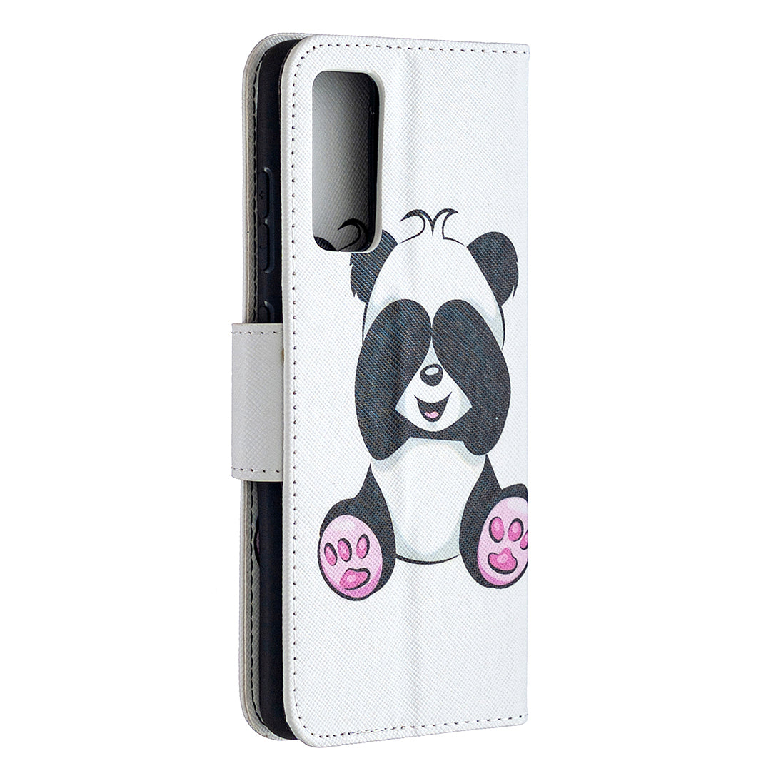 Pattern Printing Case Wallet Stand Leather Cover Protector for Samsung Galaxy S20 FE 4G/FE 5G/S20 Lite/S20 FE 2022 - Panda