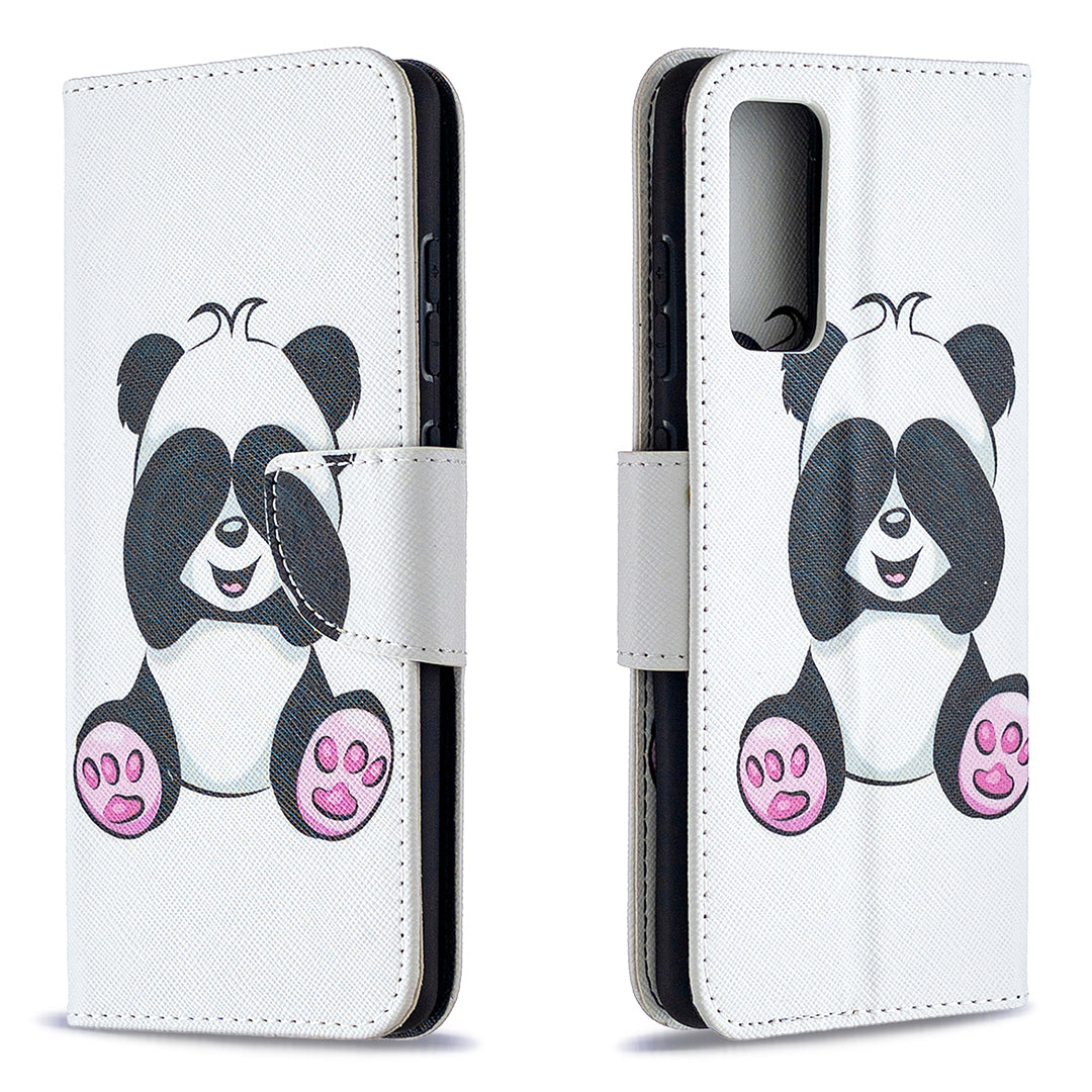 Pattern Printing Case Wallet Stand Leather Cover Protector for Samsung Galaxy S20 FE 4G/FE 5G/S20 Lite/S20 FE 2022 - Panda