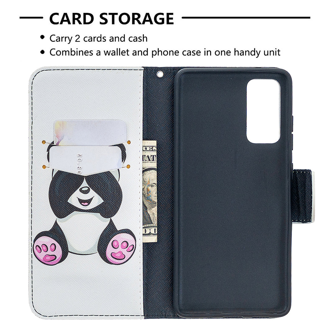 Pattern Printing Case Wallet Stand Leather Cover Protector for Samsung Galaxy S20 FE 4G/FE 5G/S20 Lite/S20 FE 2022 - Panda