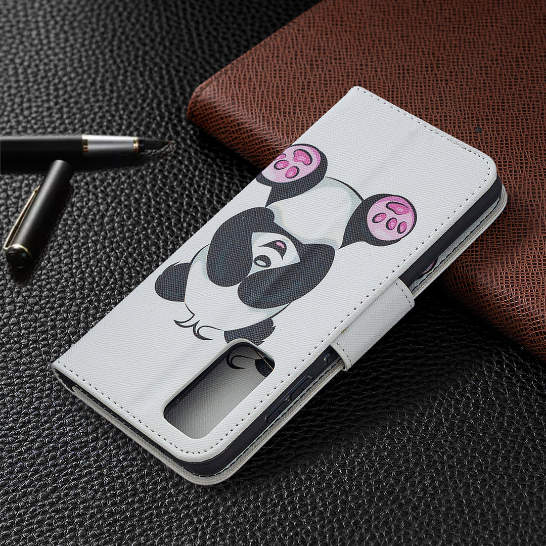 Pattern Printing Case Wallet Stand Leather Cover Protector for Samsung Galaxy S20 FE 4G/FE 5G/S20 Lite/S20 FE 2022 - Panda