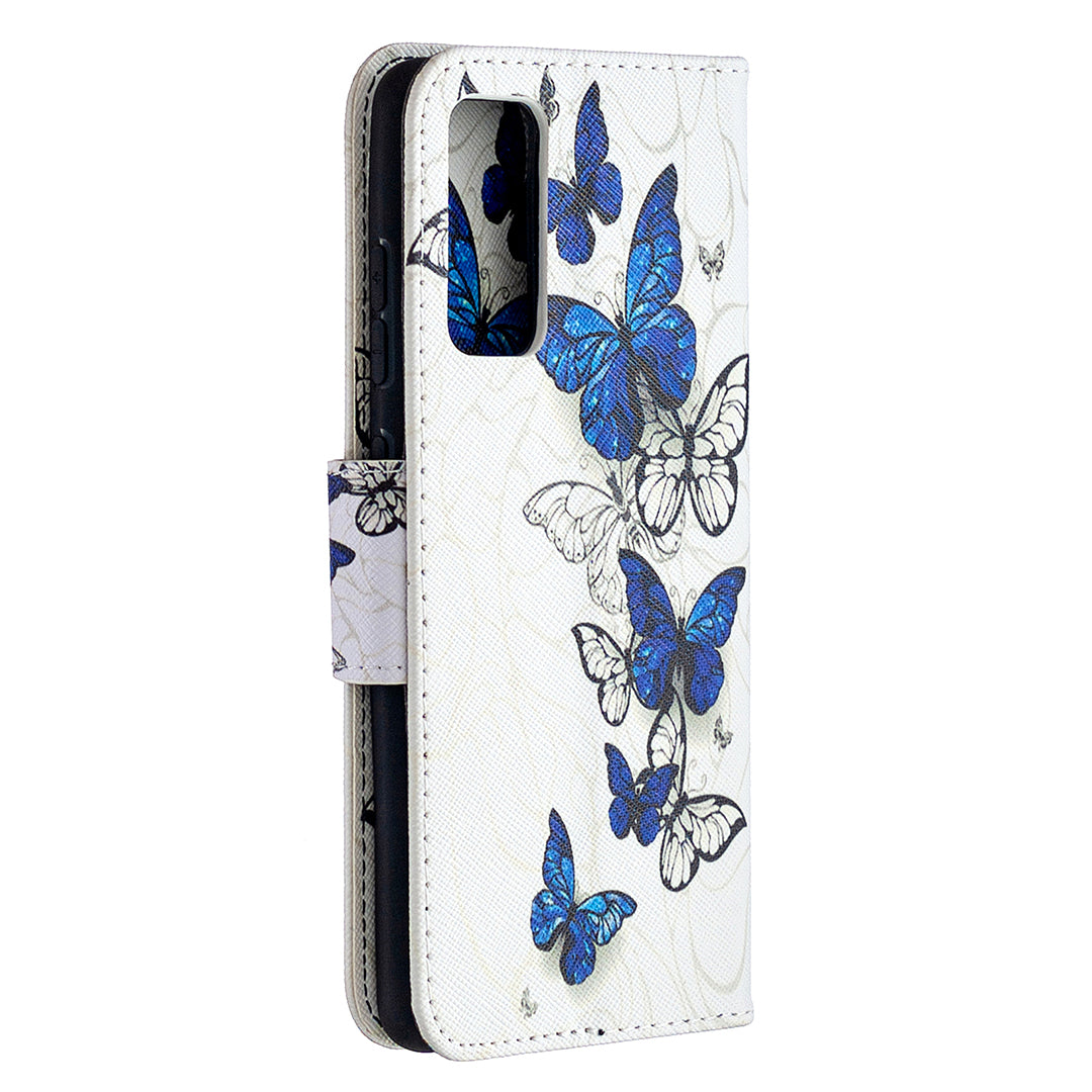 Pattern Printing Case Wallet Stand Leather Cover Protector for Samsung Galaxy S20 FE 4G/FE 5G/S20 Lite/S20 FE 2022 - Beautiful Butterfly