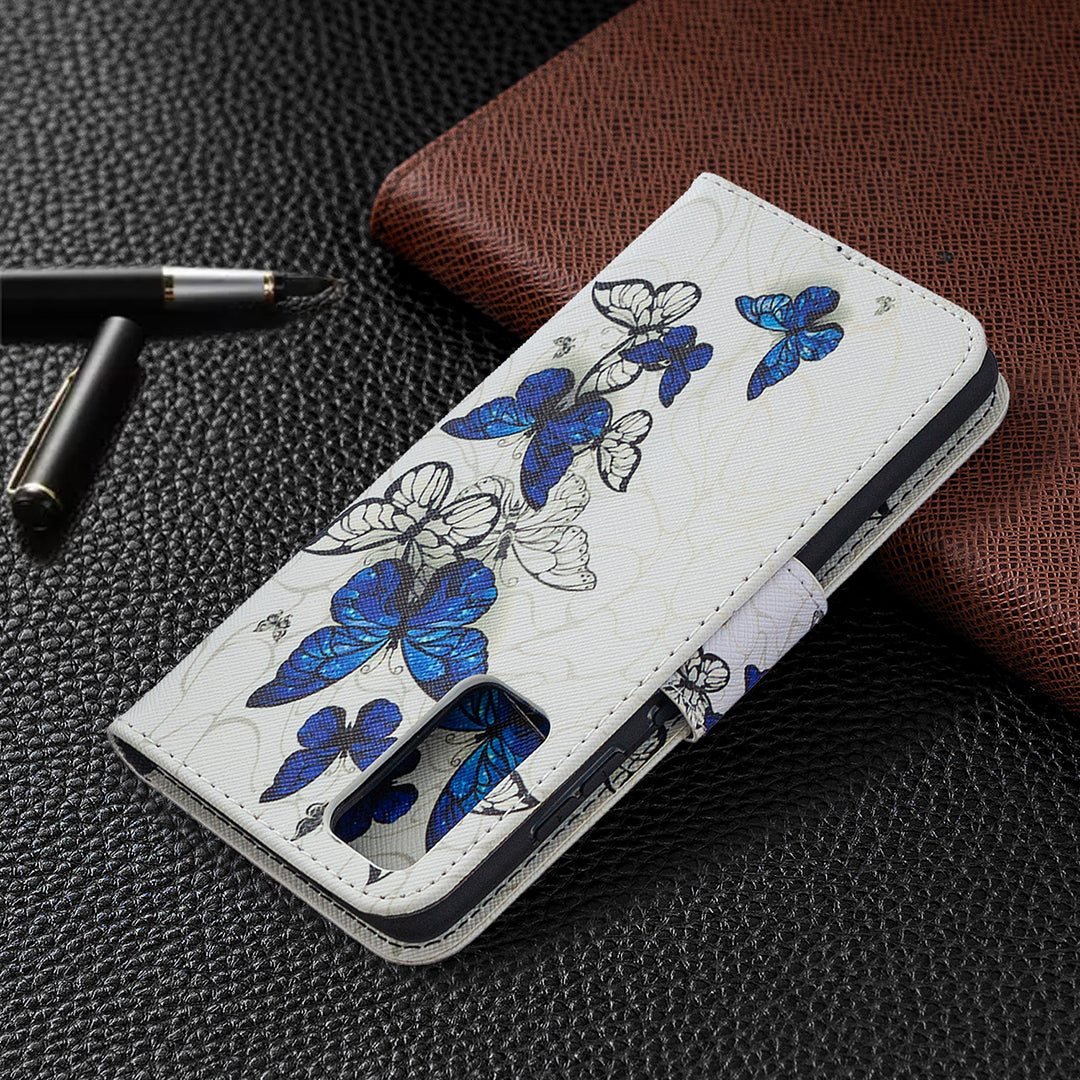 Pattern Printing Case Wallet Stand Leather Cover Protector for Samsung Galaxy S20 FE 4G/FE 5G/S20 Lite/S20 FE 2022 - Beautiful Butterfly