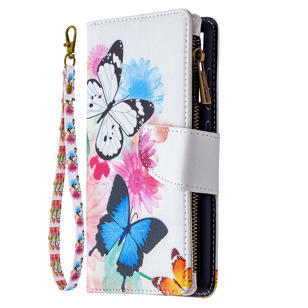 Pattern Printing Case Wallet Stand Leather Cover Protector for Samsung Galaxy S20 FE 4G/FE 5G/S20 Lite/S20 FE 2022 - Butterfly