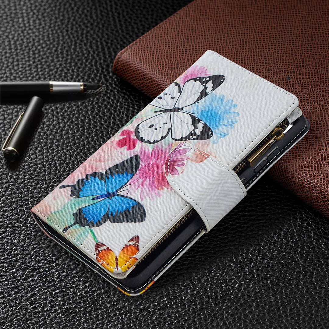 Pattern Printing Case Wallet Stand Leather Cover Protector for Samsung Galaxy S20 FE 4G/FE 5G/S20 Lite/S20 FE 2022 - Butterfly