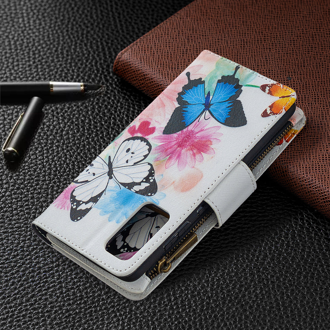 Pattern Printing Case Wallet Stand Leather Cover Protector for Samsung Galaxy S20 FE 4G/FE 5G/S20 Lite/S20 FE 2022 - Butterfly