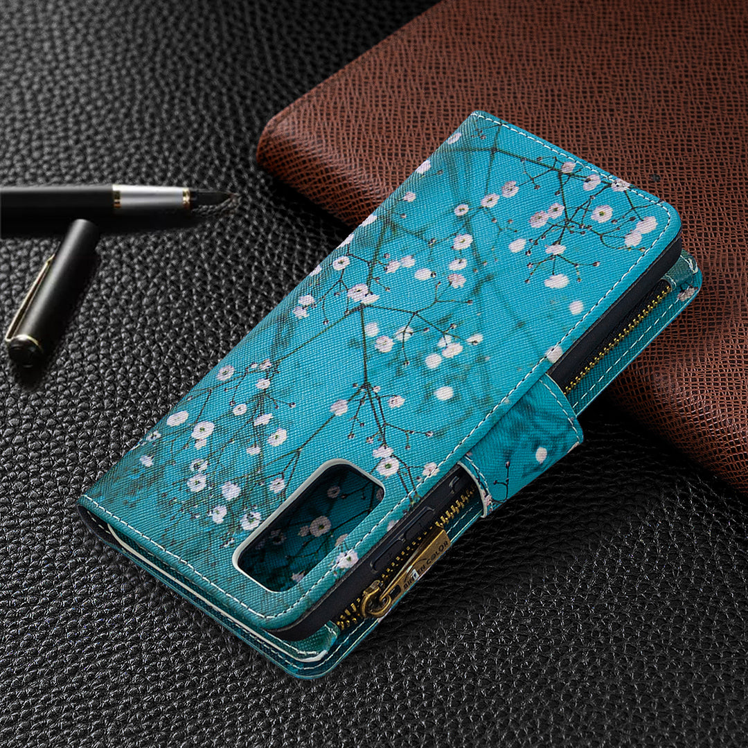 Pattern Printing Case Wallet Stand Leather Cover Protector for Samsung Galaxy S20 FE 4G/FE 5G/S20 Lite/S20 FE 2022 - Vivid Flower