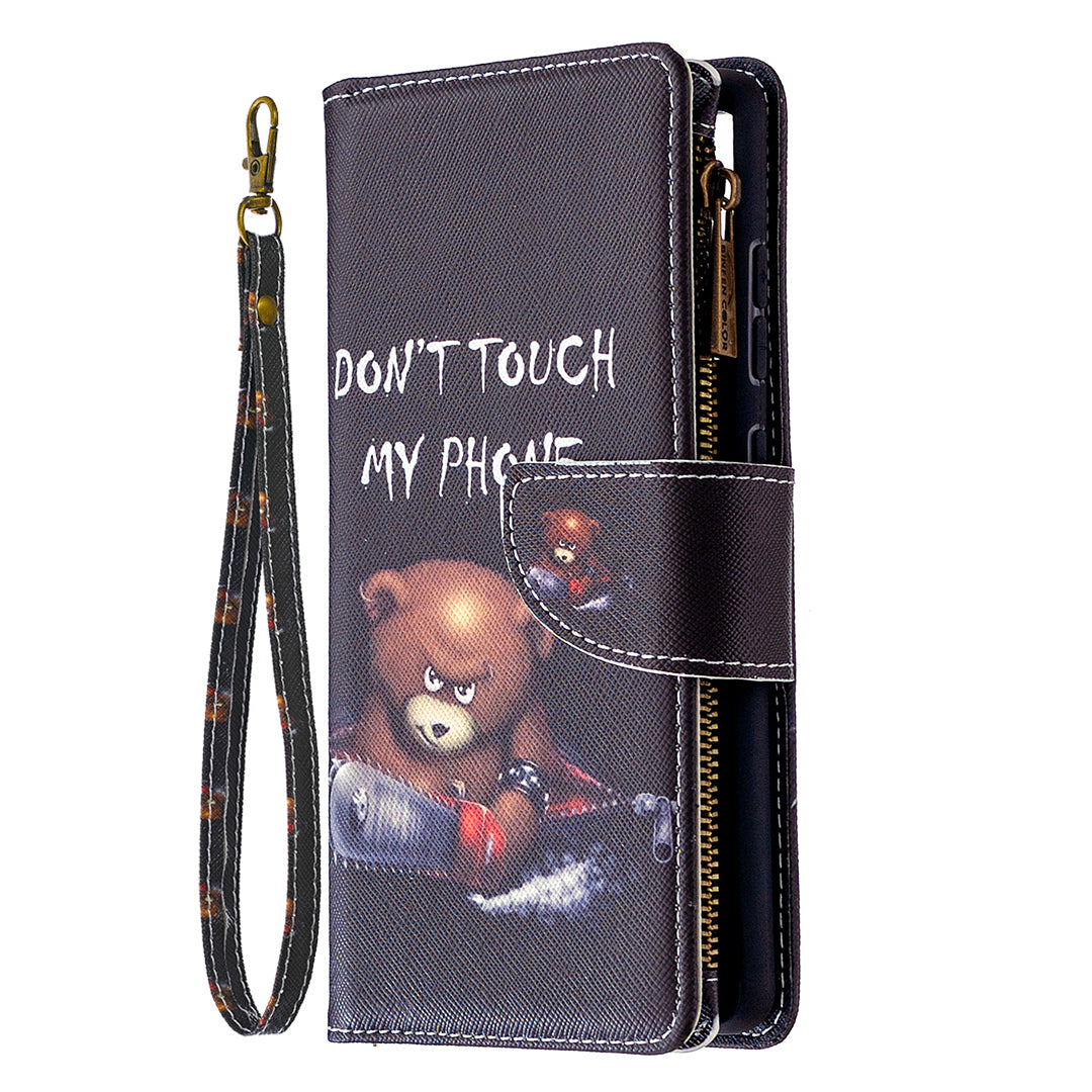 Pattern Printing Case Wallet Stand Leather Cover Protector for Samsung Galaxy S20 FE 4G/FE 5G/S20 Lite/S20 FE 2022 - Bear