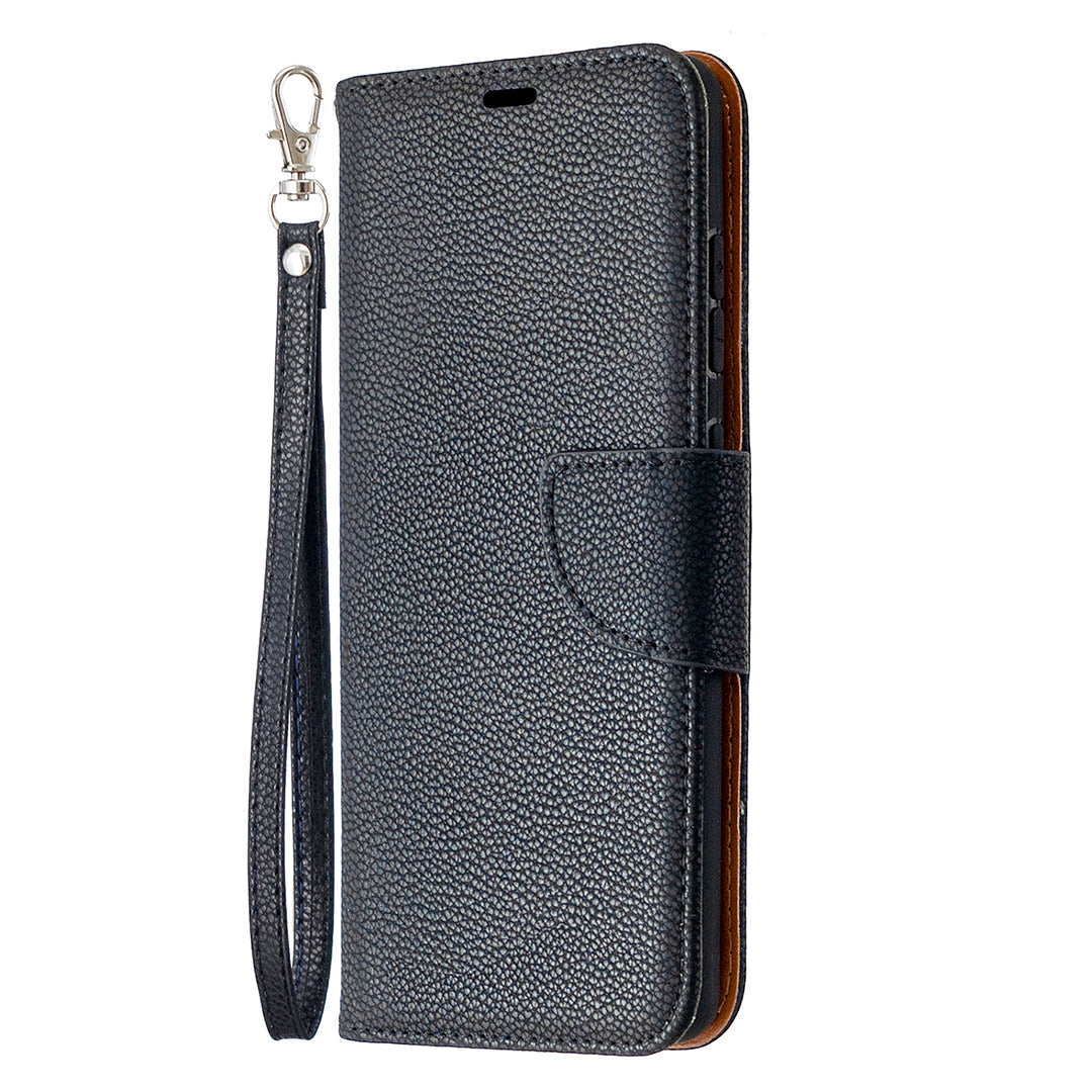 Litchi Surface with Wallet Leather Stand Case for Samsung Galaxy S20 FE 4G/FE 5G/S20 Lite/S20 FE 2022 - Black