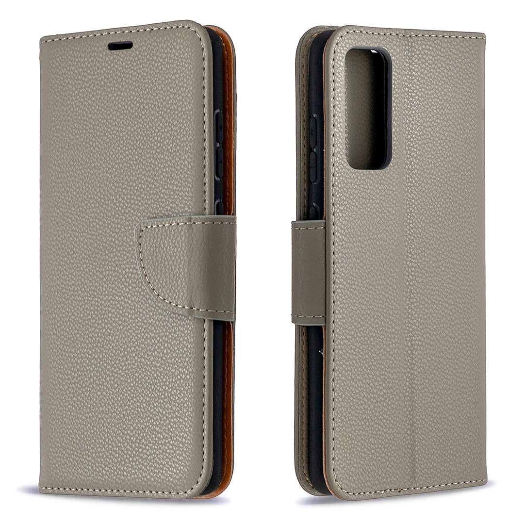 Litchi Surface with Wallet Leather Stand Case for Samsung Galaxy S20 FE 4G/FE 5G/S20 Lite/S20 FE 2022 - Grey