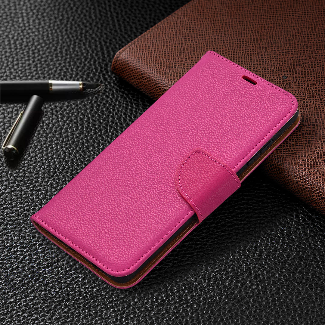 Litchi Surface with Wallet Leather Stand Case for Samsung Galaxy S20 FE 4G/FE 5G/S20 Lite/S20 FE 2022 - Rose