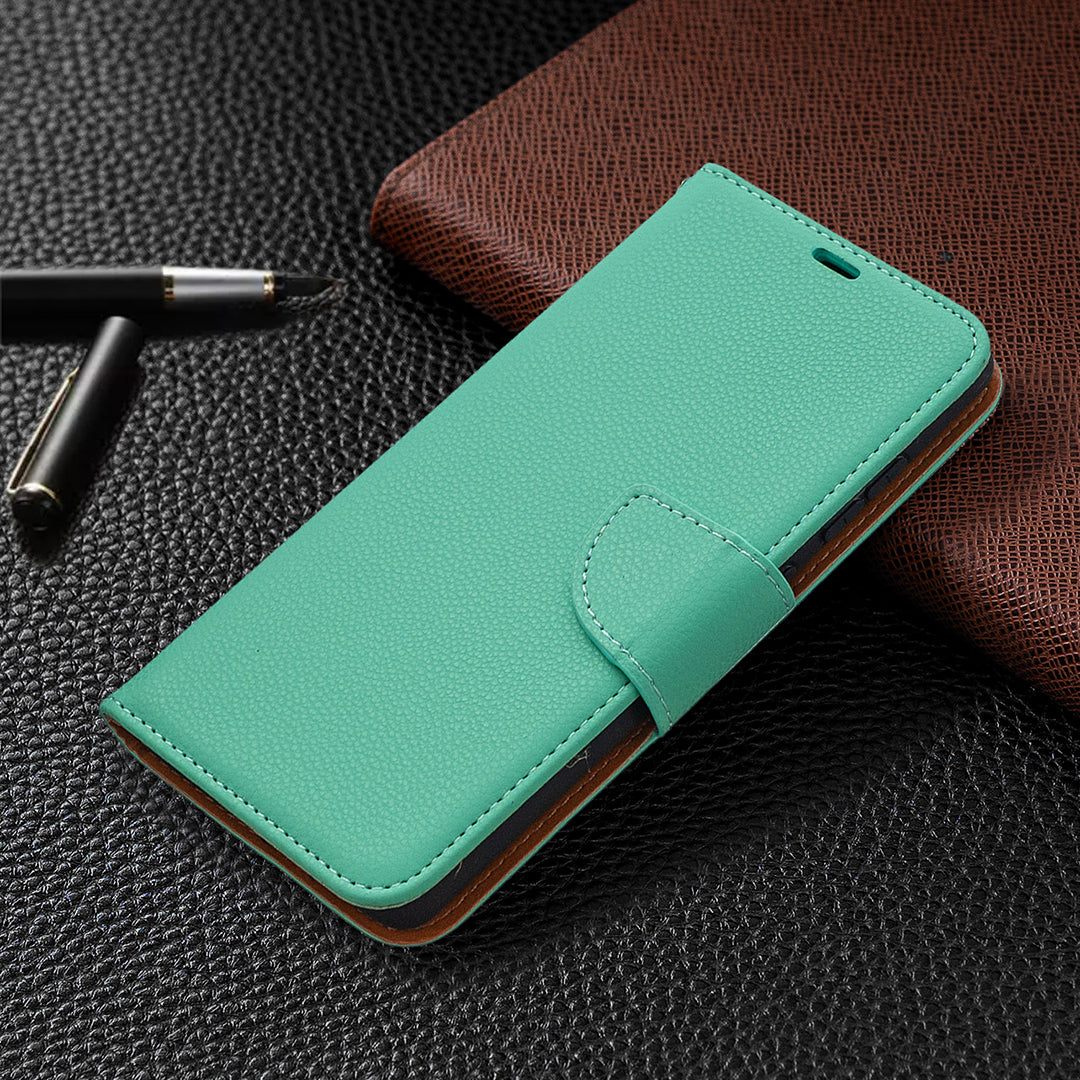 Litchi Surface with Wallet Leather Stand Case for Samsung Galaxy S20 FE 4G/FE 5G/S20 Lite/S20 FE 2022 - Green