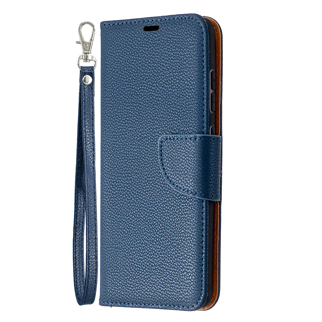 Litchi Surface with Wallet Leather Stand Case for Samsung Galaxy S20 FE 4G/FE 5G/S20 Lite/S20 FE 2022 - Blue