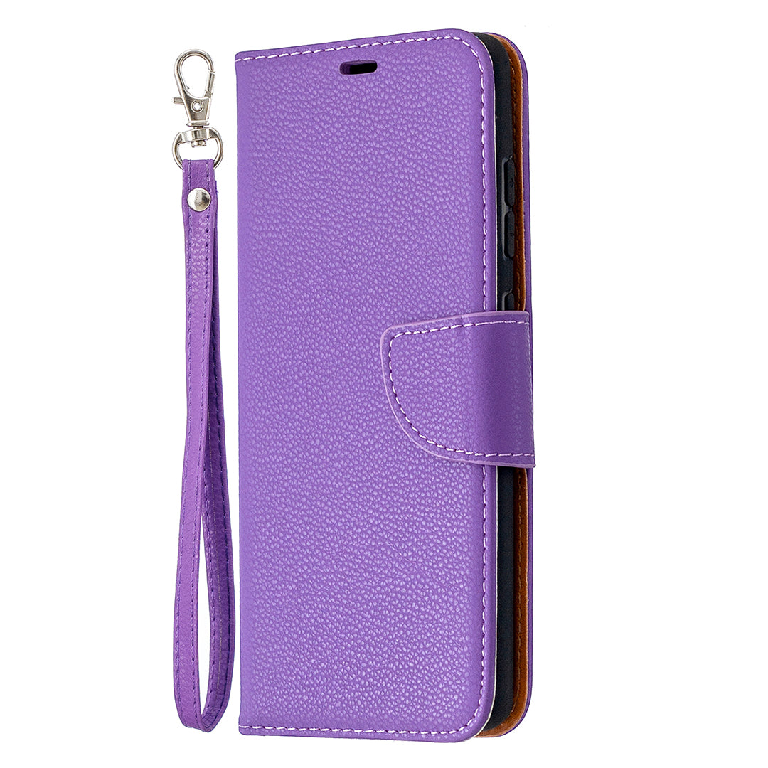 Litchi Surface with Wallet Leather Stand Case for Samsung Galaxy S20 FE 4G/FE 5G/S20 Lite/S20 FE 2022 - Purple