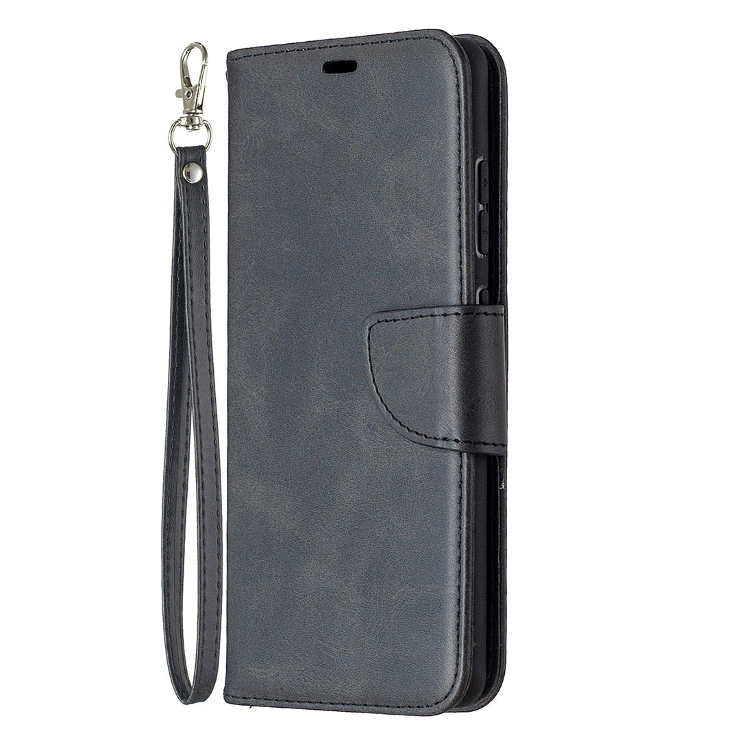 PU Leather Wallet Stand Phone Case for Samsung Galaxy S20 FE 4G/FE 5G/S20 Lite/S20 FE 2022 - Black