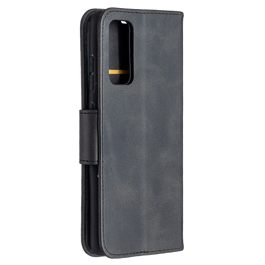 PU Leather Wallet Stand Phone Case for Samsung Galaxy S20 FE 4G/FE 5G/S20 Lite/S20 FE 2022 - Black