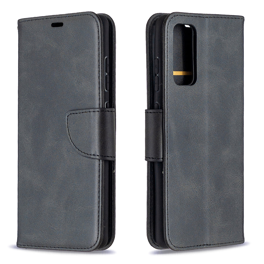 PU Leather Wallet Stand Phone Case for Samsung Galaxy S20 FE 4G/FE 5G/S20 Lite/S20 FE 2022 - Black