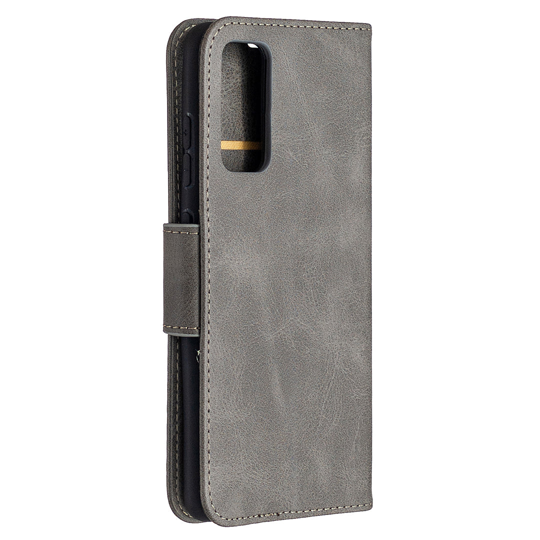 PU Leather Wallet Stand Phone Case for Samsung Galaxy S20 FE 4G/FE 5G/S20 Lite/S20 FE 2022 - Grey