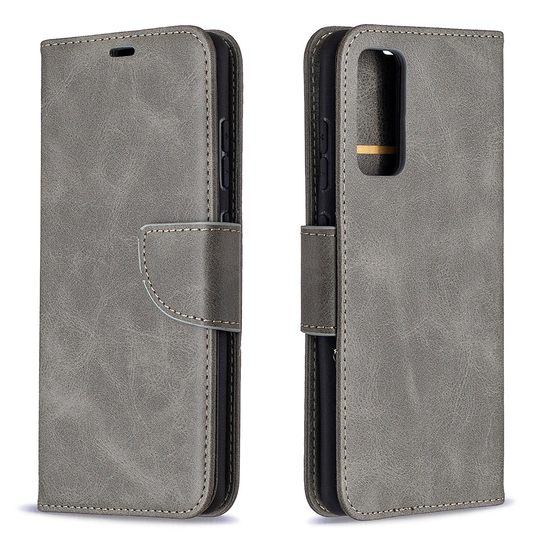 PU Leather Wallet Stand Phone Case for Samsung Galaxy S20 FE 4G/FE 5G/S20 Lite/S20 FE 2022 - Grey