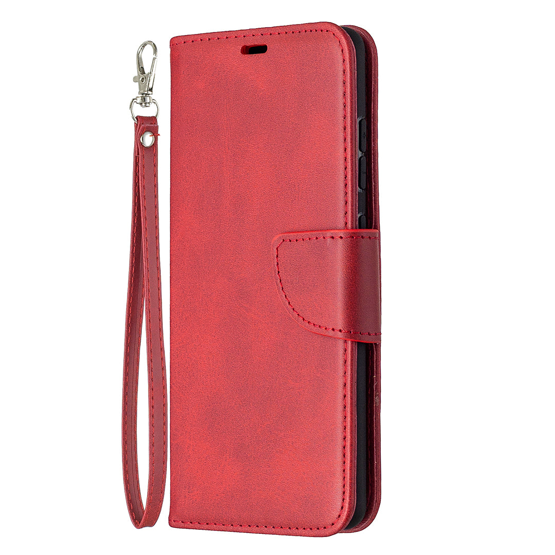 PU Leather Wallet Stand Phone Case for Samsung Galaxy S20 FE 4G/FE 5G/S20 Lite/S20 FE 2022 - Red