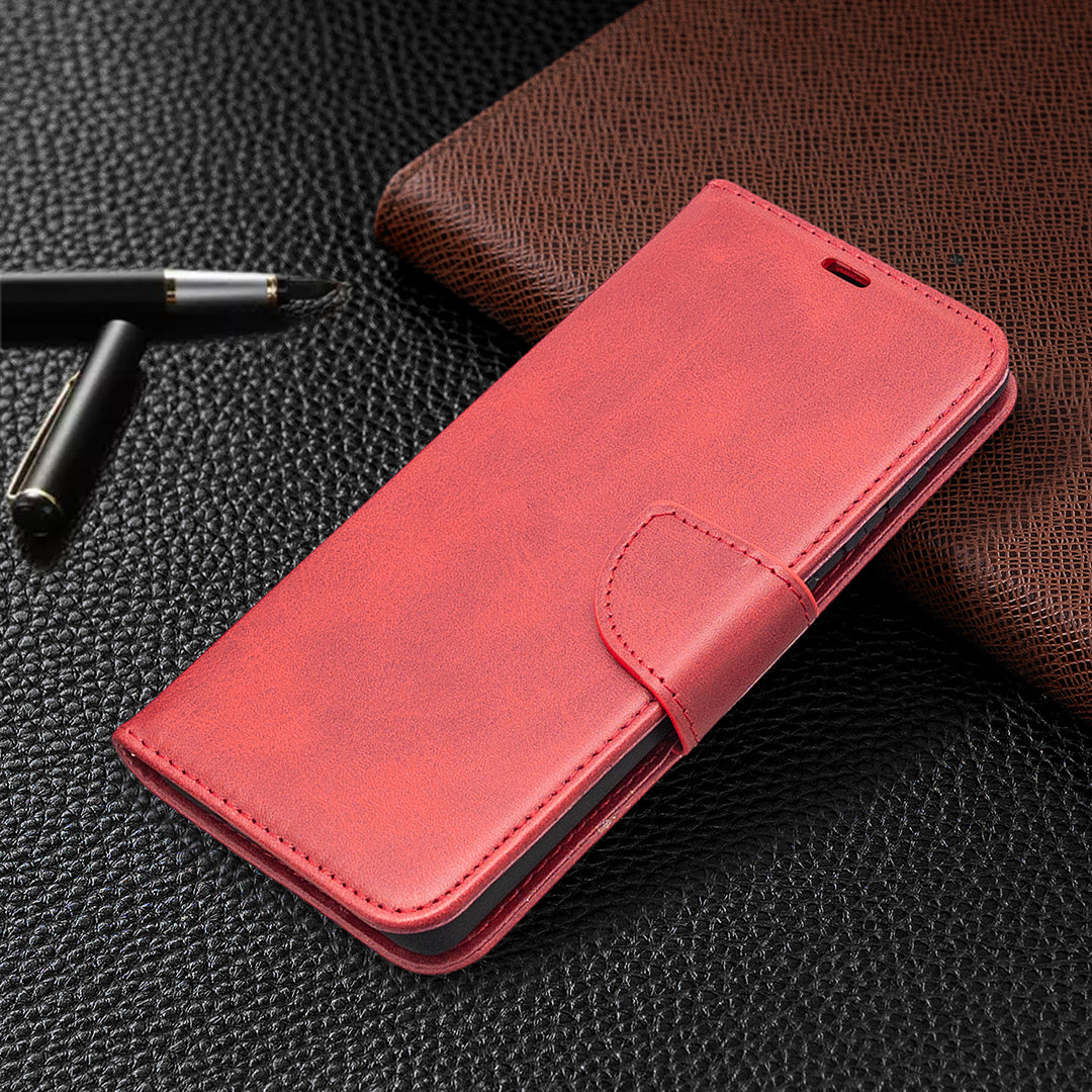 PU Leather Wallet Stand Phone Case for Samsung Galaxy S20 FE 4G/FE 5G/S20 Lite/S20 FE 2022 - Red