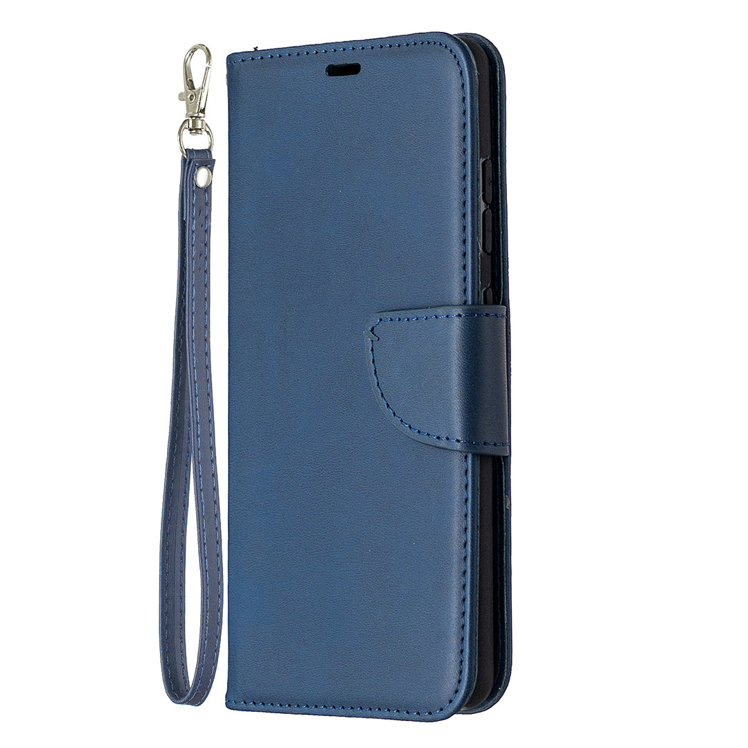 PU Leather Wallet Stand Phone Case for Samsung Galaxy S20 FE 4G/FE 5G/S20 Lite/S20 FE 2022 - Blue