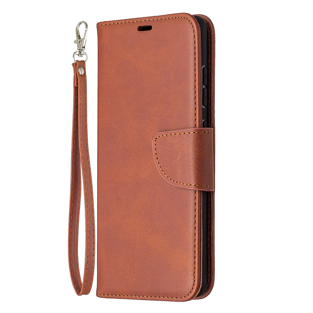 PU Leather Wallet Stand Phone Case for Samsung Galaxy S20 FE 4G/FE 5G/S20 Lite/S20 FE 2022 - Coffee