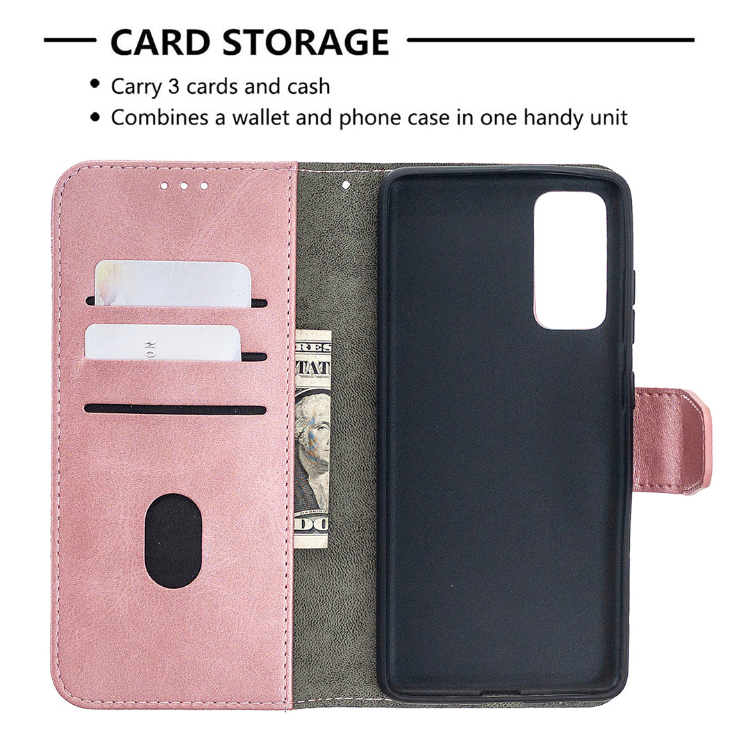 BF04 Splicing Crocodile Texture Wallet Stand Leather Case for Samsung Galaxy S20 FE 4G/FE 5G/S20 Lite/S20 FE 2022 - Rose Gold