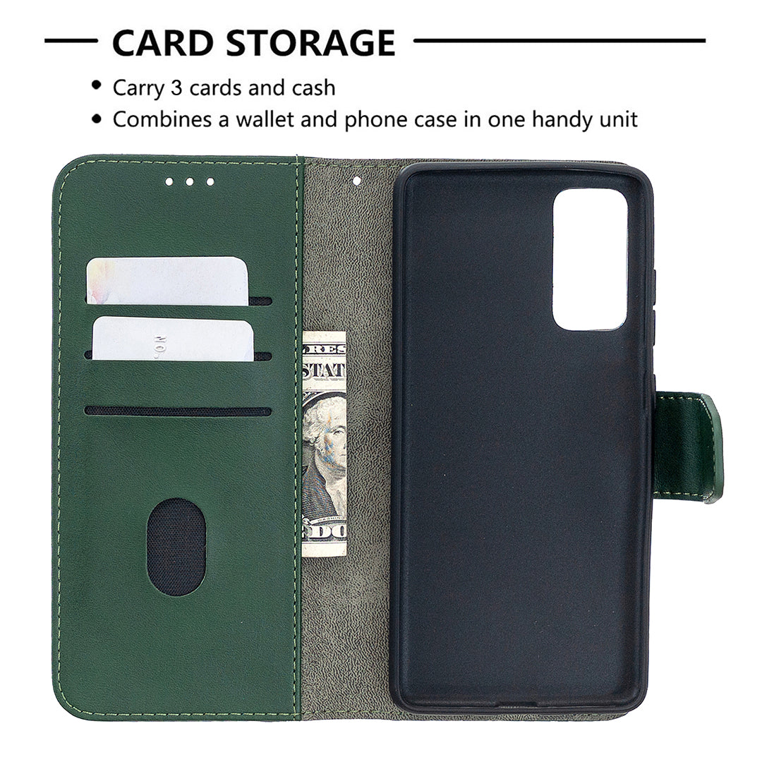 BF04 Splicing Crocodile Texture Wallet Stand Leather Case for Samsung Galaxy S20 FE 4G/FE 5G/S20 Lite/S20 FE 2022 - Green