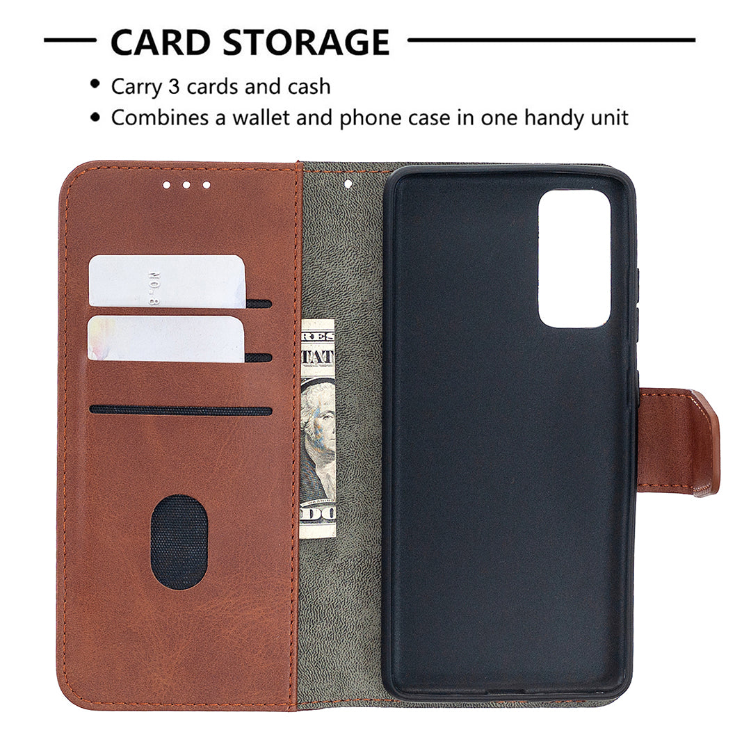 BF04 Splicing Crocodile Texture Wallet Stand Leather Case for Samsung Galaxy S20 FE 4G/FE 5G/S20 Lite/S20 FE 2022 - Brown