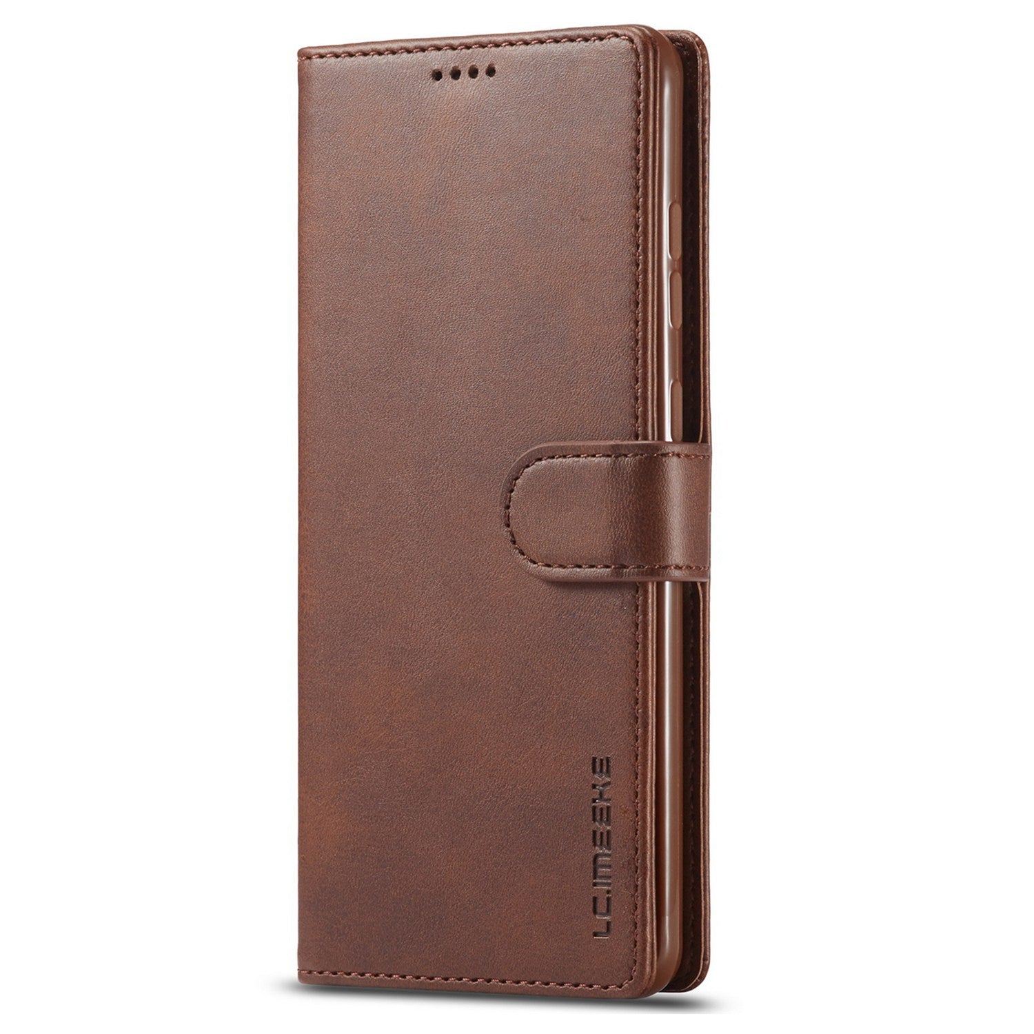 LC.IMEEKE Leather Wallet Stand Case with Reserved Front Cutout for Samsung Galaxy S20 FE 4G/FE 5G/S20 Lite/S20 FE 2022 - Coffee