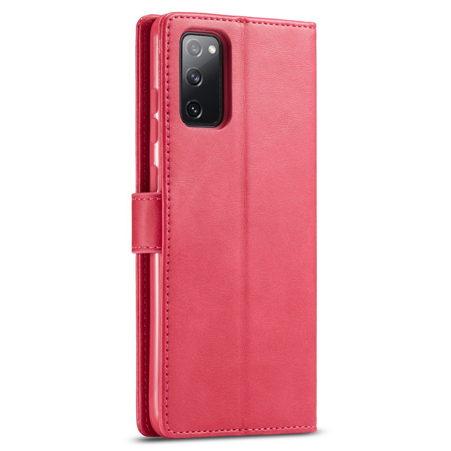 LC.IMEEKE Leather Wallet Stand Case with Reserved Front Cutout for Samsung Galaxy S20 FE 4G/FE 5G/S20 Lite/S20 FE 2022 - Rose