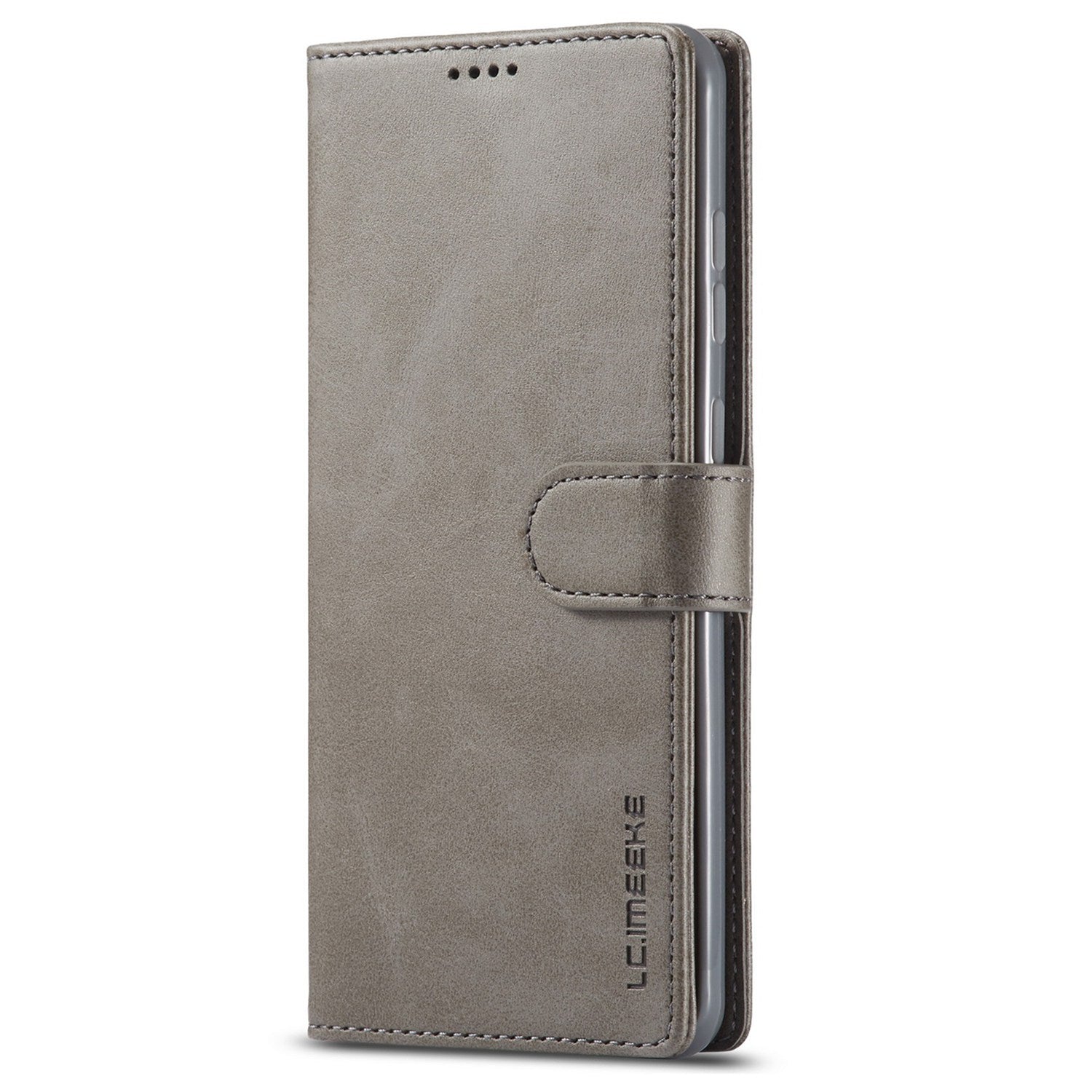 LC.IMEEKE Leather Wallet Stand Case with Reserved Front Cutout for Samsung Galaxy S20 FE 4G / FE 5G / S20 Lite / S20 FE 2022 - Grey