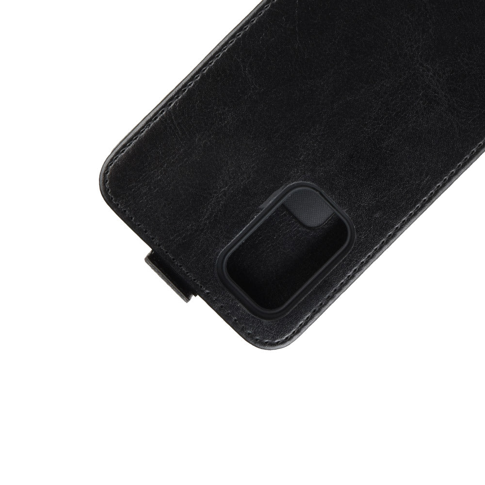 Crazy Horse Leather Vertical Flip Cover for Samsung Galaxy S20 FE 4G/FE 5G/S20 Lite/S20 FE 2022 - Black