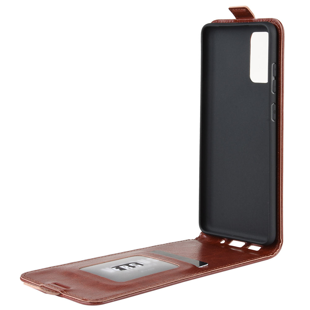 Crazy Horse Leather Vertical Flip Cover for Samsung Galaxy S20 FE 4G/FE 5G/S20 Lite/S20 FE 2022 - Brown