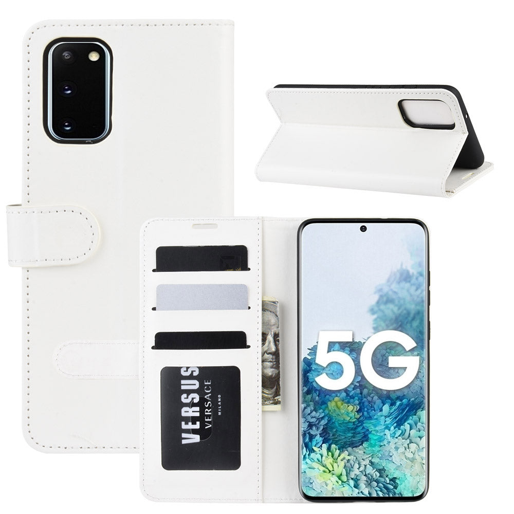 Crazy Horse Surface with Wallet Leather Cover for Samsung Galaxy S20 FE/S20 Fan Edition/S20 FE 5G/S20 Fan Edition 5G - White