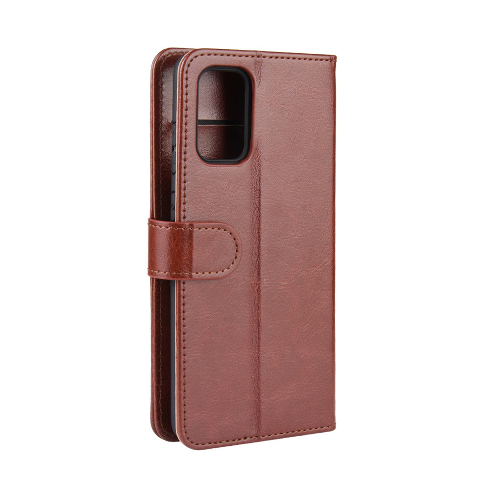 Crazy Horse Surface with Wallet Leather Cover for Samsung Galaxy S20 FE/S20 Fan Edition/S20 FE 5G/S20 Fan Edition 5G - Brown