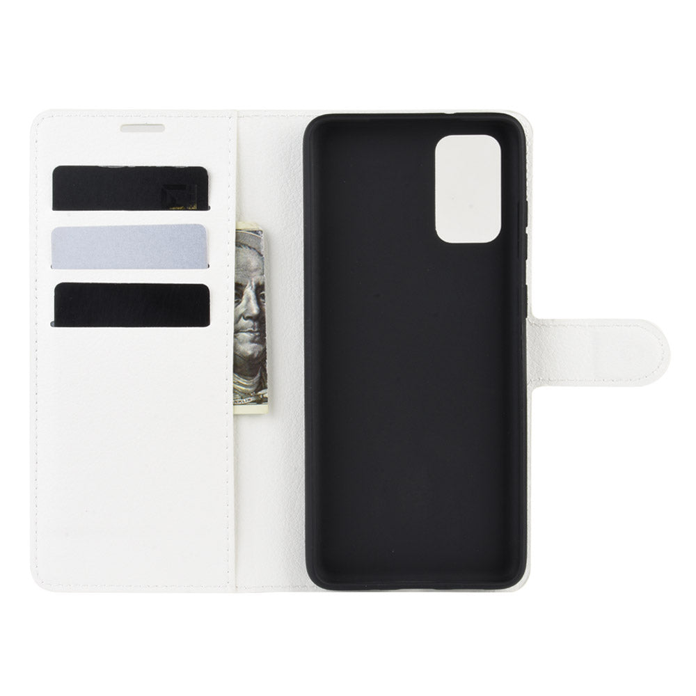 Magnetic Leather Litchi Skin Case for Samsung Galaxy S20 FE 4G/FE 5G/S20 Lite/S20 FE 2022 - White