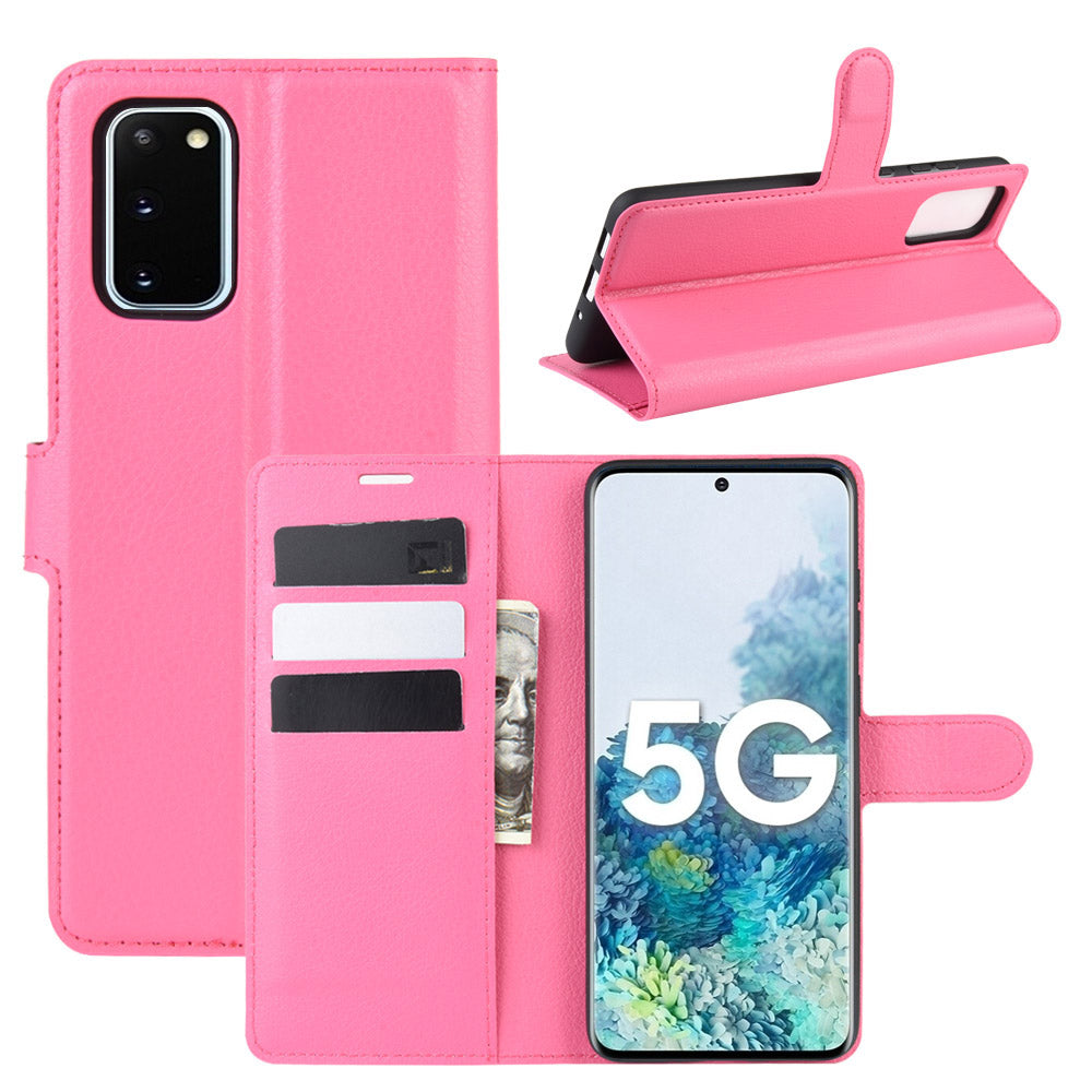 Magnetic Leather Litchi Skin Case for Samsung Galaxy S20 FE 4G/FE 5G/S20 Lite/S20 FE 2022 - Rose