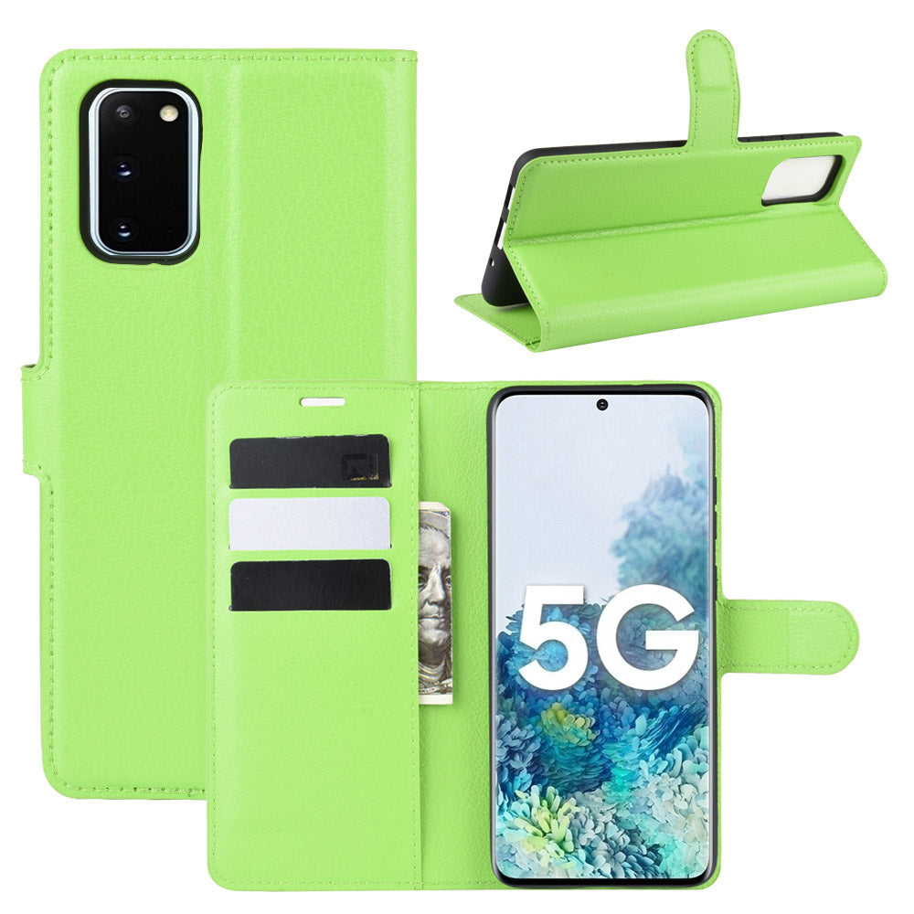 Magnetic Leather Litchi Skin Case for Samsung Galaxy S20 FE 4G/FE 5G/S20 Lite/S20 FE 2022 - Green